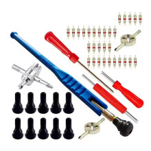 47-Piece TR412 Tire Valve Stem Tool Kit - Motorcycle Tire Valve Core Repair & Removal Tool Set for Car & Bike Wheels