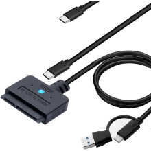 USB 3.0 to Adapter, Type C 2.5/3.5 Inch Hard Drive Converter with 30W Power Supply, UASP 5Gbps High-Speed Transfer