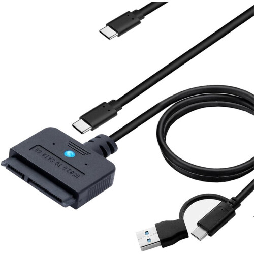 Adaptador USB 3.0 para , Conversor de Disco Rígido Tipo C de 2,5/3,5 Polegadas com Fonte de Alimentação de 30 W, Transferência de Alta Velocidade