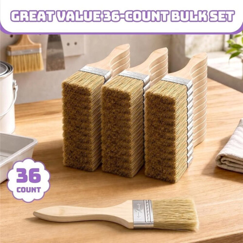 Conjunto de 36 Pincéis Descartáveis de 5 cm (2 Polegadas), Ideais para Projetos com Cola, Epóxi e Resina, Economizando Tempo. 2