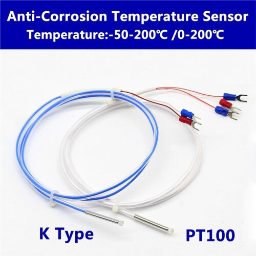 PT100 Temperature Sensor Probe - High Temp Resistant, Corrosion Proof Thermocouple for Process Control & Automation B 1