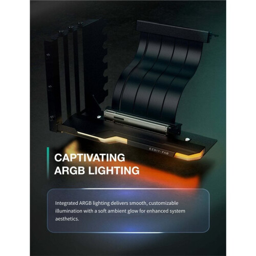 PCIe 5.0 4090 Vertical GPU Mount, Additional GPU Brace, 5V ARGB Sync, GPU Showcase, Mid/Full ATX Cases, 7+ PCIe Slots B 1