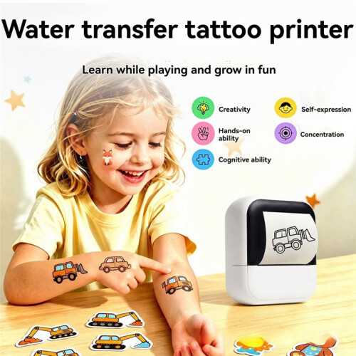 Water Transfer Printer Wireless Tattoo Printer Portable Thermal Printer for DIY Painting Water Transfer 2