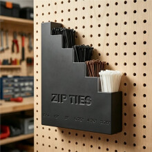 2pcs Cable Zip Tie Storage Holder,6 Pockets Zip Tie Organizer Rack Wall Mount Pockets for Workshop Shed Garage