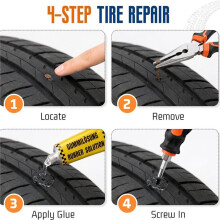 66PCS Car Tire Repair Kit Mushroom Nails Screw Puncture Repair Kit Bike Tire Replace Tool Motorcycle Tire Repair Tool