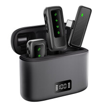 Trådlös Lavaliermikrofon, Brusreducering, 2 i 1, för -Gränssnitt och USB-C-Enheter för och för Android