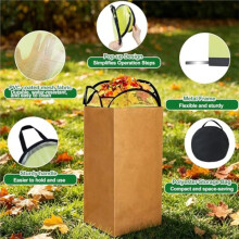 Soporte Plegable para Bolsas de Hojas, Soporte para Bolsas de Césped, Conducto para Bolsas de Papel de 30 Galones, Plegable, Manos Libres para