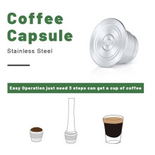 Capsules de Café Réutilisables en Acier Inoxydable, à un Seul Trou, Rechargeables, Compatibles avec les Machines pour (Filtre, Tasse, Tasse
