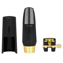 Premium Saxophone Mouthpiece Set Metal Mouthpiece Ligature Cap for E-Flat Alto/Tenor/Soprano Saxophones B