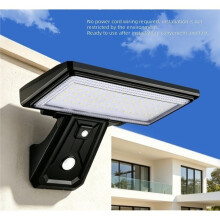 Solar Wall Lamp Outdoor Waterproof Wall Light PIR Motion Sensor Light with Remote Control 3 Adjustable Sensing Modes