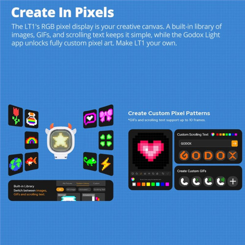 LT1 LED Pixel Light with Bulit-in NFC One-Tap Light Control  APP Control Multi-Scene Team Sync for Hot Shoe 1