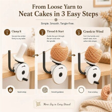 Hand-Cranked Yarn Winder - A Compact, Portable Tool for Winding Yarn Balls From Hanks, Skeins, or Loose Bundles.