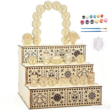 Day of the Dead Altar Ofrenda Wooden Box with Painting Set,Dia de Los Muertos Altar Ofrenda Decorations,Marigold Garland