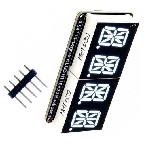 0.54-Inch 4-Bit 7-Segment Display Panel Clock Display Module HT16K33 Driver IIC Pin DIY Display Modules White 1