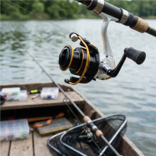 Carretel de Pesca Giratório MI150, Leve e Portátil, para Pesca com Vara de Rocha, Vara de Jangada, Isca Artificial, Água Doce e SaLgada.