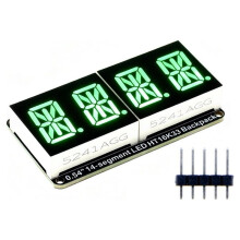 0.54-Inch 4-Bit 7-Segment Display Panel Clock Display Module HT16K33 Driver IIC Pin DIY Display Modules Green