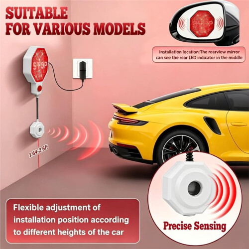 Garage Parking Sensor Aid,Adjustable Ultrasonic Car Stop Indicator US Plug 1