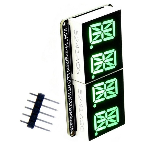 0.54-Inch 4-Bit 7-Segment Display Panel Clock Display Module HT16K33 Driver IIC Pin DIY Display Modules Green 1