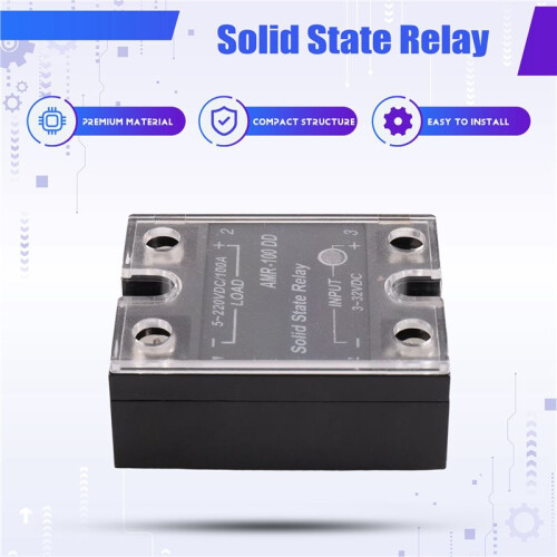 to  Solid State Relay 12V 24V  Input 200VDC Load Voltage Regulator Tramsformer Power Protection 100A SSR 1