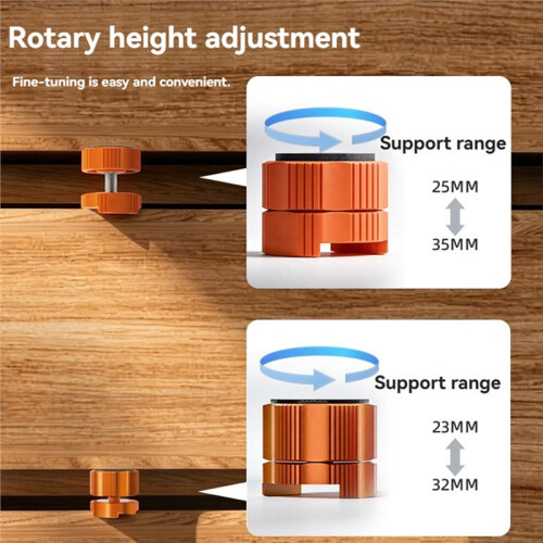 Drawer Front Panel Support Hardware with Rotating Adjustment, 2Pcs Cabinet Installation Alignment Fittings A 1