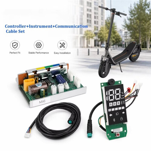 Voor  6 E-Scooter: Hoofdcontroller + Display Instrument -Printplaat + Communicatiekabel 1