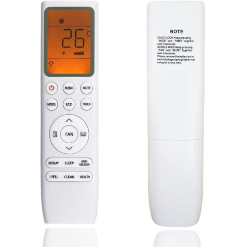 Replace AC Remote Control with Backlight Air Conditioner Remote Control for TCL 22013-002425 TAC-12CSA