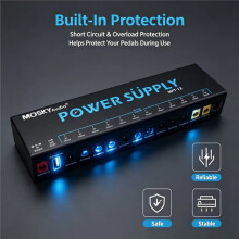 MOSKYAUDIO MPT-12 Pedał Efektów Gitarowych, 12 Izolowanych Wyjść /Wyjście USB 5 V, Zabezpieczenie 9 V, 12 V, 18 V, Wtyczka AU, Akcesoria Gitarowe