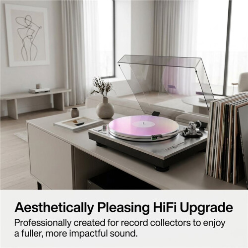 Tapete Antiderrapante de Acrílico Antiestático com Gradiente de Cores Vibrantes de 12 Polegadas para Toca-Discos de Vinil, LP e CD. 2