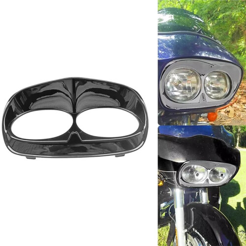 Cache-Phare Double pour Moto pour  Road Glide Custom EFI CVO 1998-2013 Noir 1