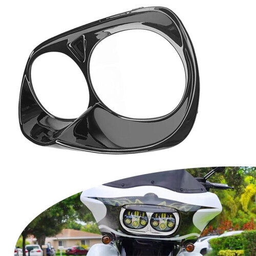Cache-Phare Double pour Moto pour  Road Glide Custom EFI CVO 1998-2013 Noir 2