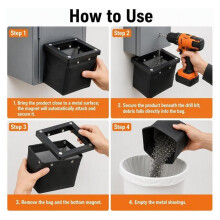 Magnetic Dirt Catcher Bag for Drill Dust Metal Shaving Electrical Dirt, 4.96"X4.96"X4" Drilling Chip Catcher Reusable