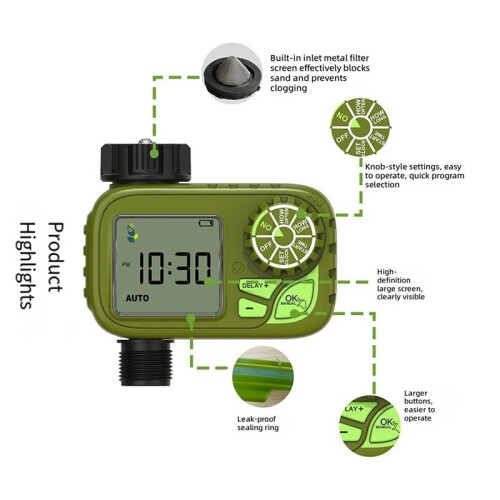 BSP Thread Automatic Water  Valve Timers LCD Display Electronic Controller Home Outdoor Waterproof Drip System 2