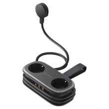 ORICO Extension Cord Socket PD 20W Power Strip 2AC Outlets 2USB 1USB-C Fast Charging Compact Portable for Travel EU Plug Black