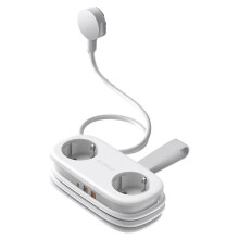 ORICO Extension Cord Socket PD 20W Power Strip 2AC Outlets 2USB 1USB-C Fast Charging Compact Portable for Travel EU Plug White