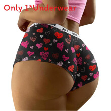 (Slash Heart,S)Romantic Heart Shape Ladies Underwear With Polyester Inner Lining Fit Contour
