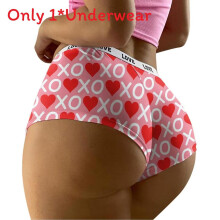 (XO,XL)Romantic Heart Shape Ladies Underwear With Polyester Inner Lining Fit Contour