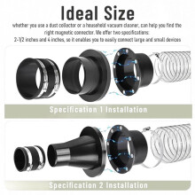 4"Magnetic Dust Collection Fittings for 4" & 2.5"Wo-Odwork Shop Dust Collector, Surface-Mount Dustport Receiver