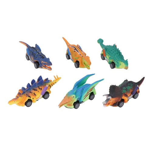 6x Dinosaurier Spielzeugauto Rückziehfunktion