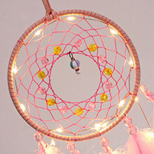 Traumfänger Wanddeko Rosa 60cm