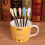 (White)Ceramic Handle Floral Stirring Spoon Tableware Stainless Steel Tableware Milk 3