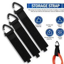 20 Pack Storage Straps 4S/8M/8L, Cable Hanger Organizer with Triangle Buckle for Extension Cord Hose Rope