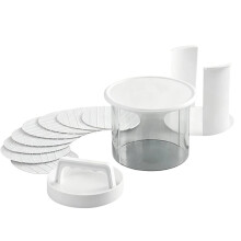9-Layer Burger Press with 8 Washers for Uniform, Perfect Burgers - Non-Stick & Easy Clean Kitchen Tool
