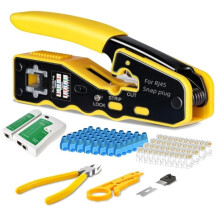 RJ45 Crimp Tool Kit Pass Through Ethernet Crimping Tool Kit(K12) Sturdy RJ45 Crimper for Cat5 Cat5e Cat6 Pass Through