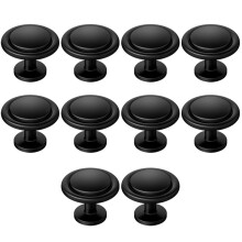 10 Pack Round Cabinet Knobs, Single Hole Drawer Pull Knobs Hardware for Kitchen, Bathroom Vanity Cupboard