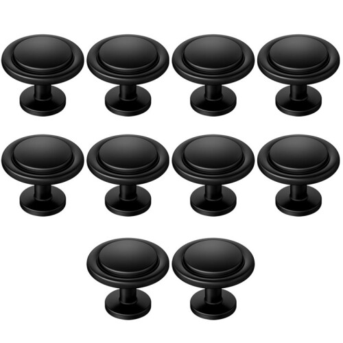 10 Pack Round Cabinet Knobs, Single Hole Drawer Pull Knobs Hardware for Kitchen, Bathroom Vanity Cupboard