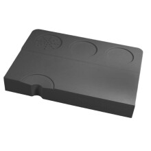 Coffee Tamper Mat - Non-Slip Espresso Portafilter Tamping-Mat for Coffee Bars (with 3 Storage Slots)