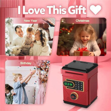 Electronic Touchscreen Safe-Style Piggy Bank with Password & Music -  ATM-Style Savings Toy for Children
