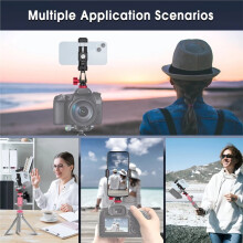 SP-09 Metal Phone Holder Clamp with Hot Shoe 360 Rotatable Tripod Adapter for DSLR Camera Monitor for IPhone15