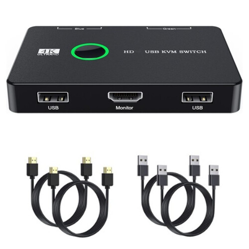KVM Switcher Box Keyboard Mouse Printer Video Switcher Plug and  USB Switcher Splitter Display Equipment