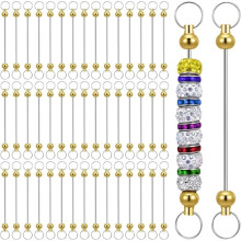 100pcs DIY Beaded Keychain Kit - StainlessSteel Jewelry Making Set for Crafts, Bracelets, Necklaces & Personalized Gift